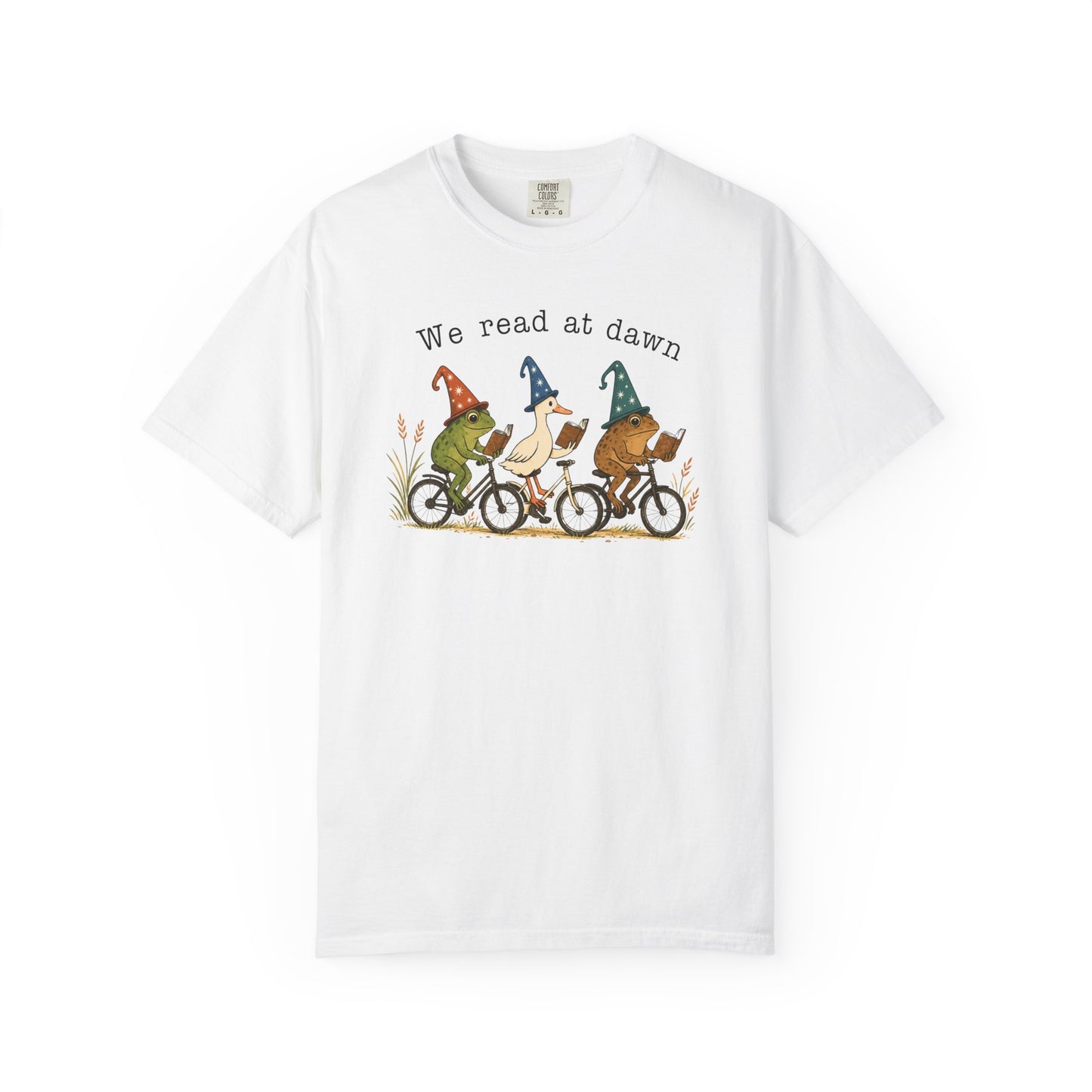 Comfort Colors Reading Shirt Funny Bookish Gift For Her We Read At Dawn Graphic Tee Whimsical Animal