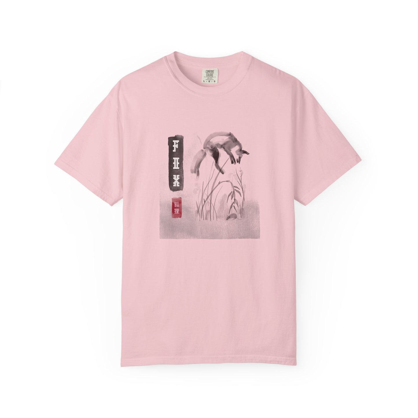 Japanese Ink Wash Fox Graphic T-Shirt Sumi-e Animal Art Tee Zen Aesthetic Wildlife Shirt Unisex