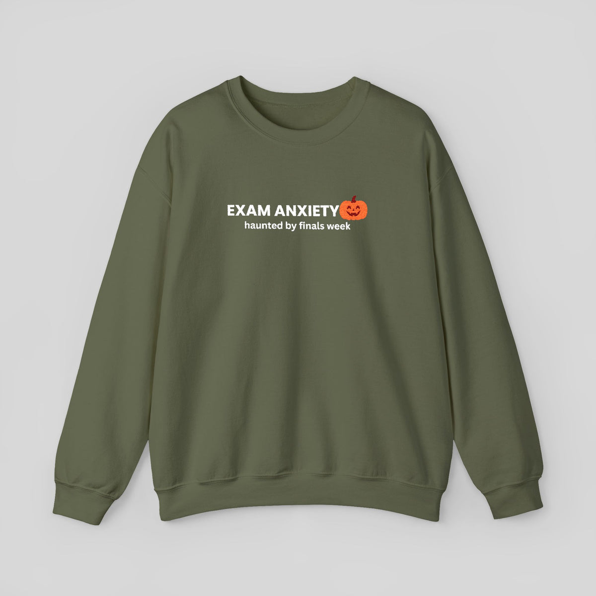 Exam Anxiety pumpkin graphic Sweatshirt | Halloween study humor