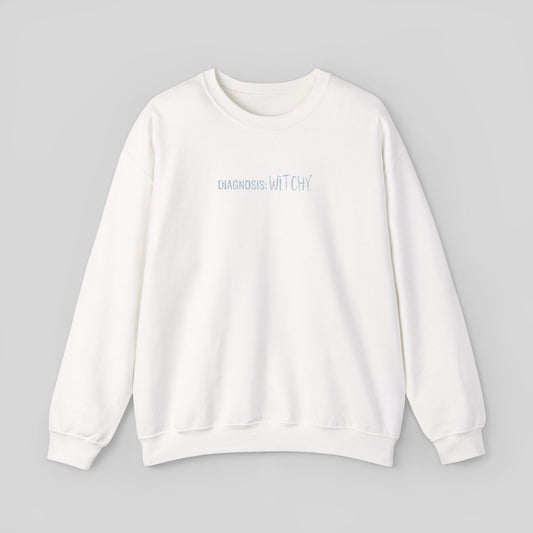 Minimal Tiny Script Logo Sweatshirt | White Crewneck