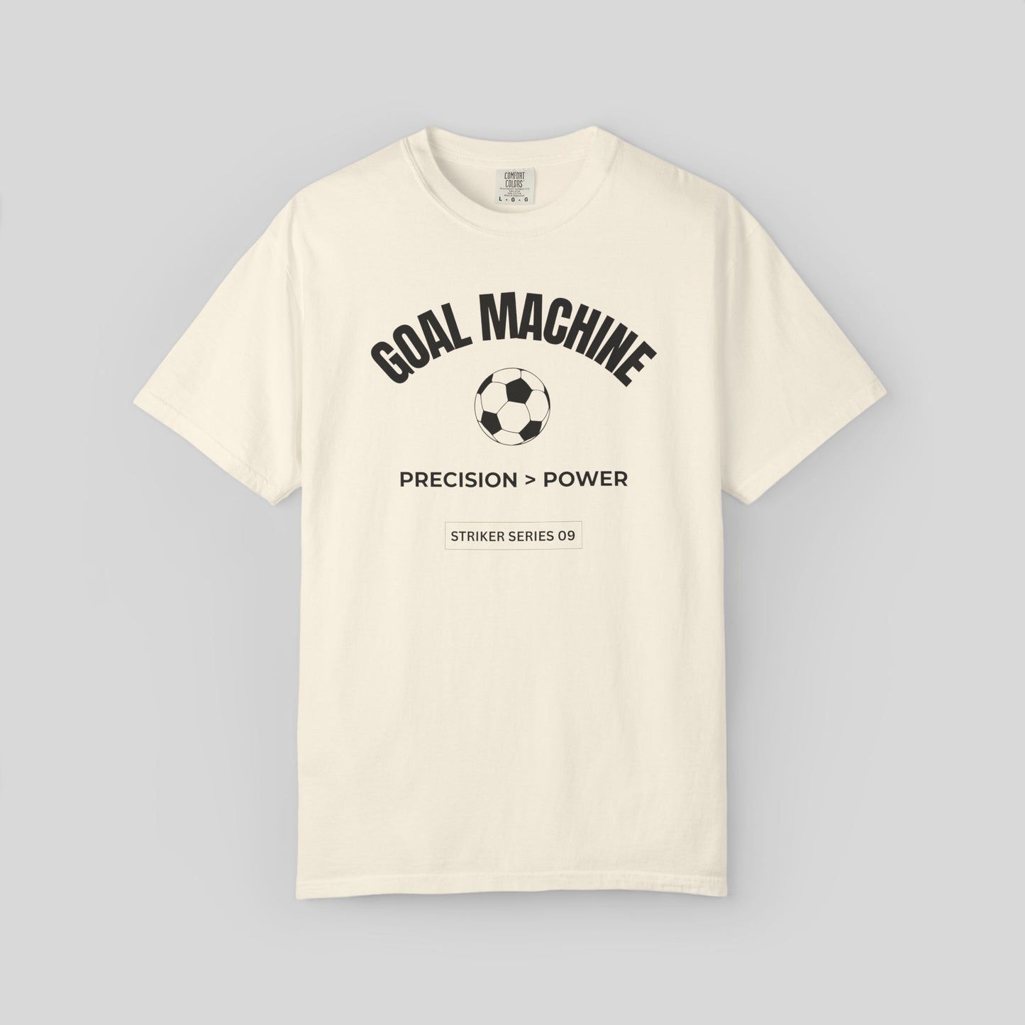 Goal Machine Soccer Shirt,Precision Over Power Soccer Tee,Striker Series Retro Varsity T-Shirt