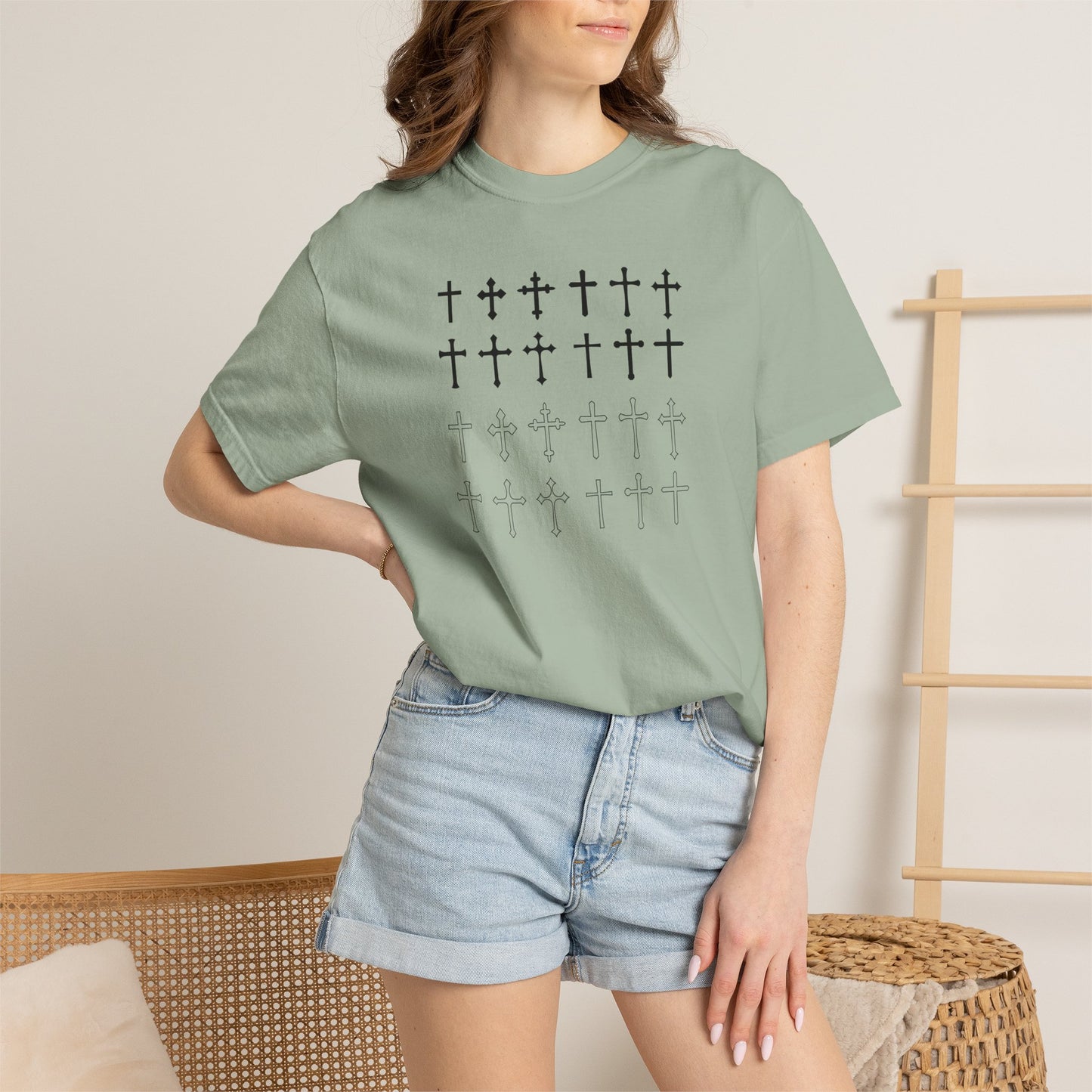 Christian Cross GraphicT-Shirt Religious Faith Cross Tee Minimalist Church Shirt Gift For Him Or Her