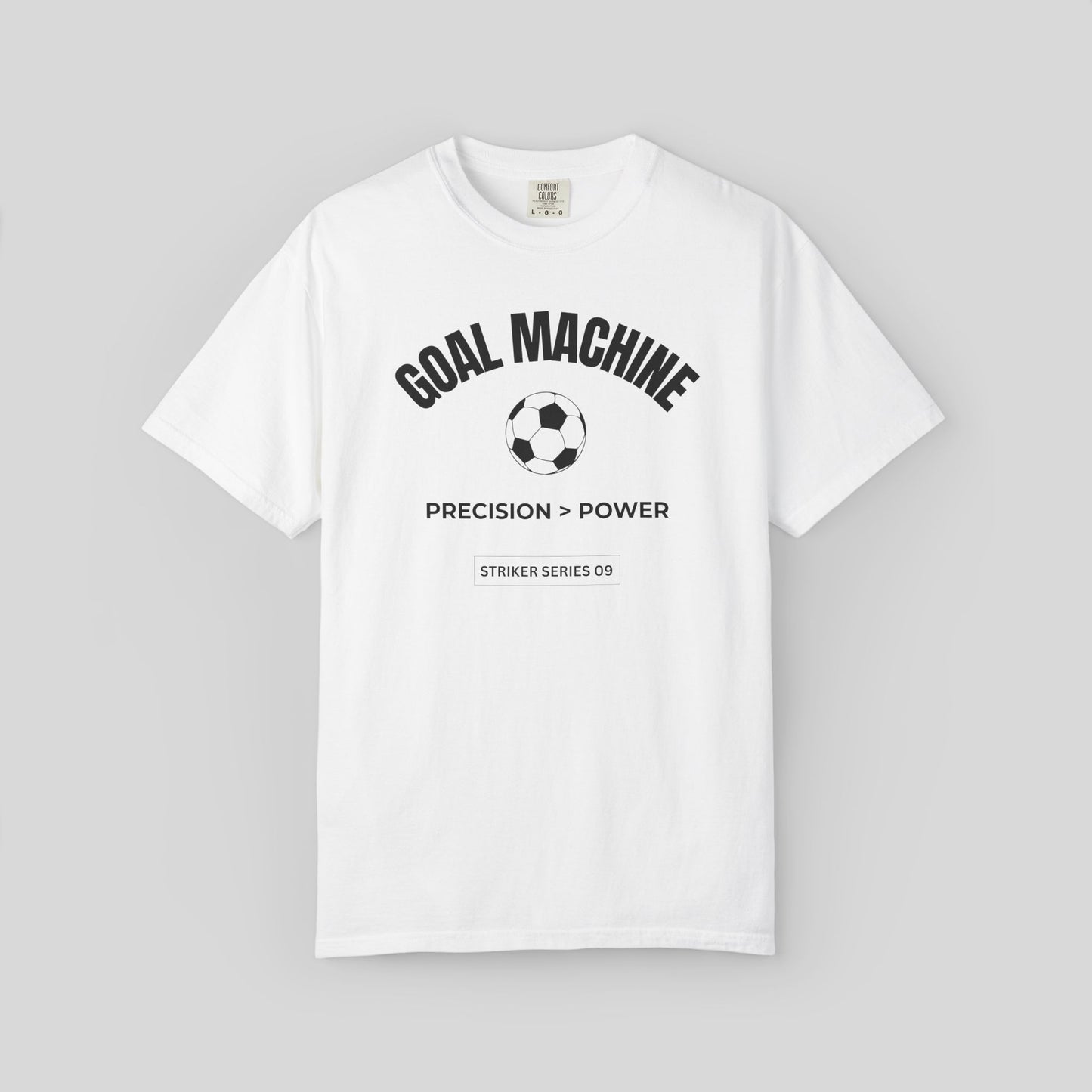 Goal Machine Soccer Shirt,Precision Over Power Soccer Tee,Striker Series Retro Varsity T-Shirt