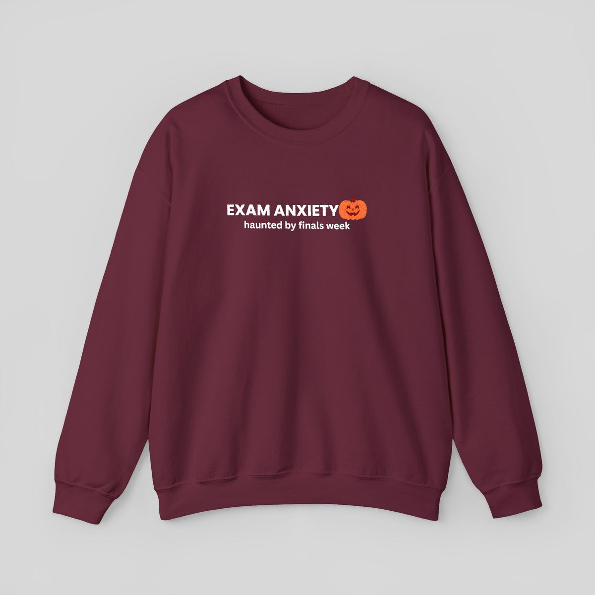 Exam Anxiety pumpkin graphic Sweatshirt | Halloween study humor