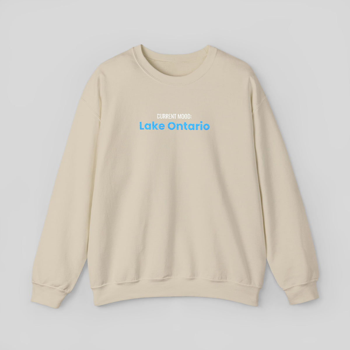 Lake Ontario text design Sweatshirt | minimalist blue type, Canadian lake