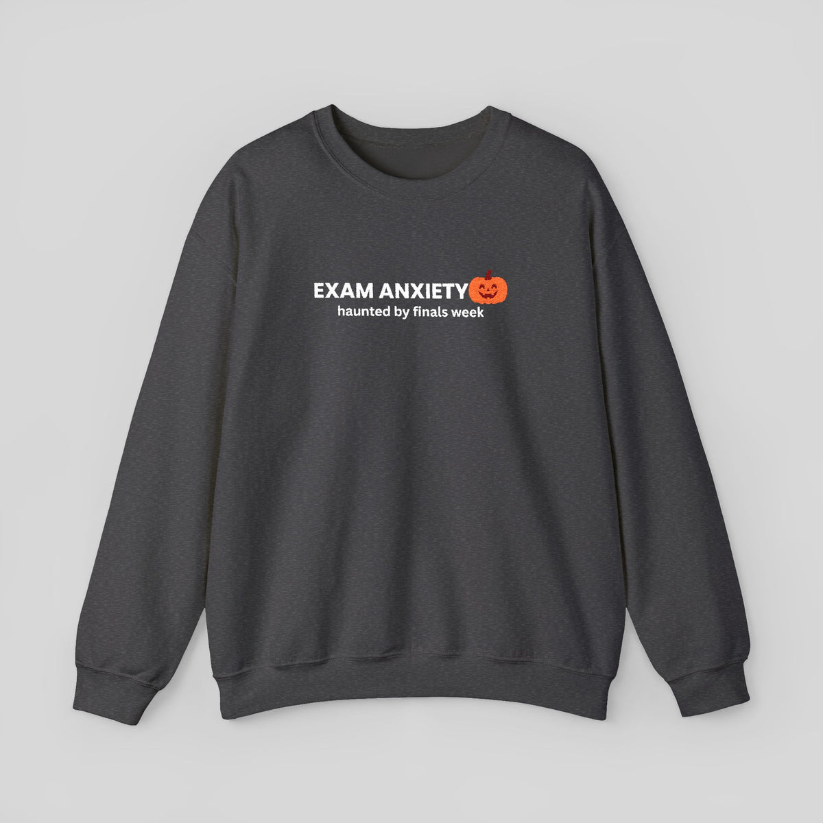 Exam Anxiety pumpkin graphic Sweatshirt | Halloween study humor