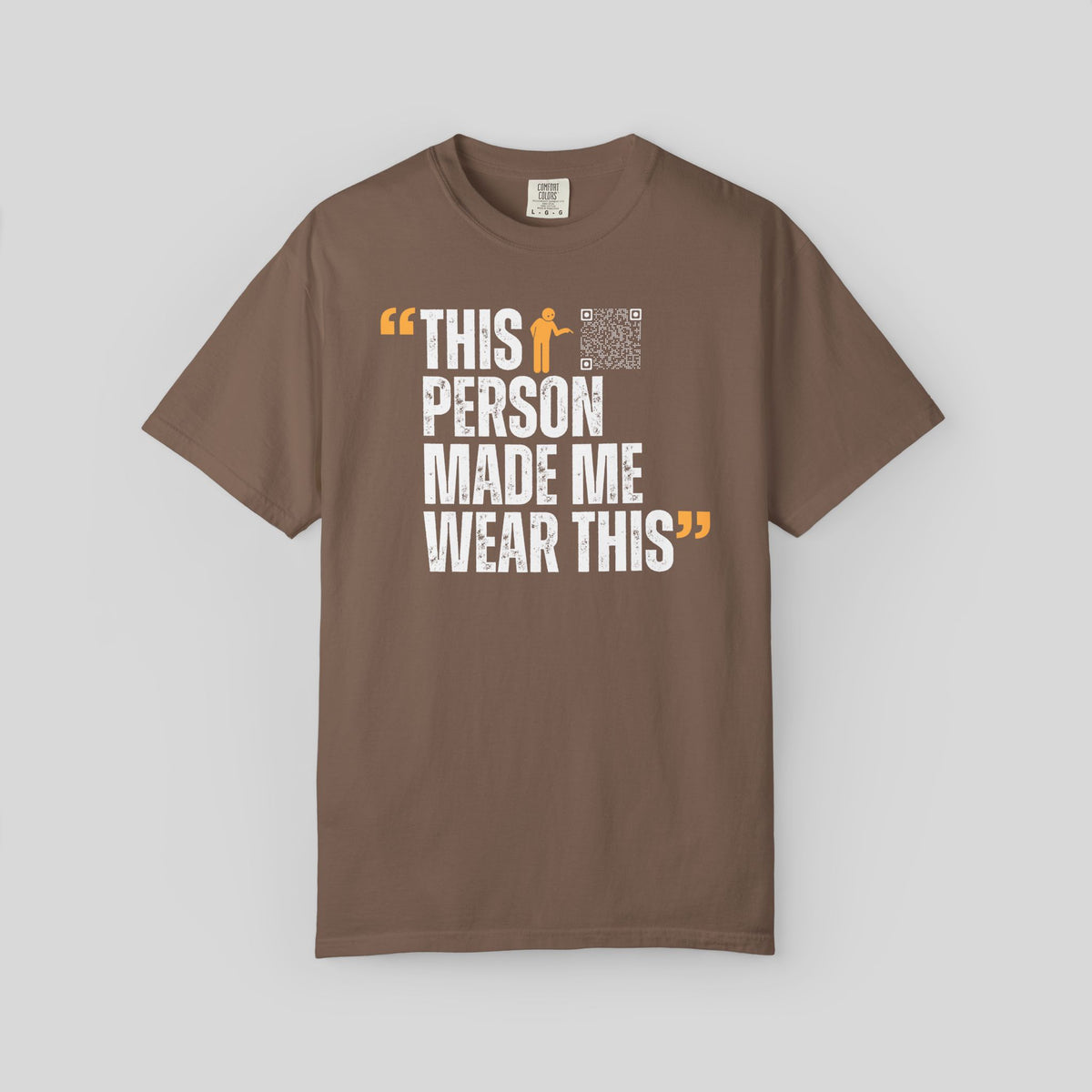 Custom Quote QR Code Shirt, Funny Stickman Meme Tee, Sarcastic Hidden Message T-Shirt, Personalized