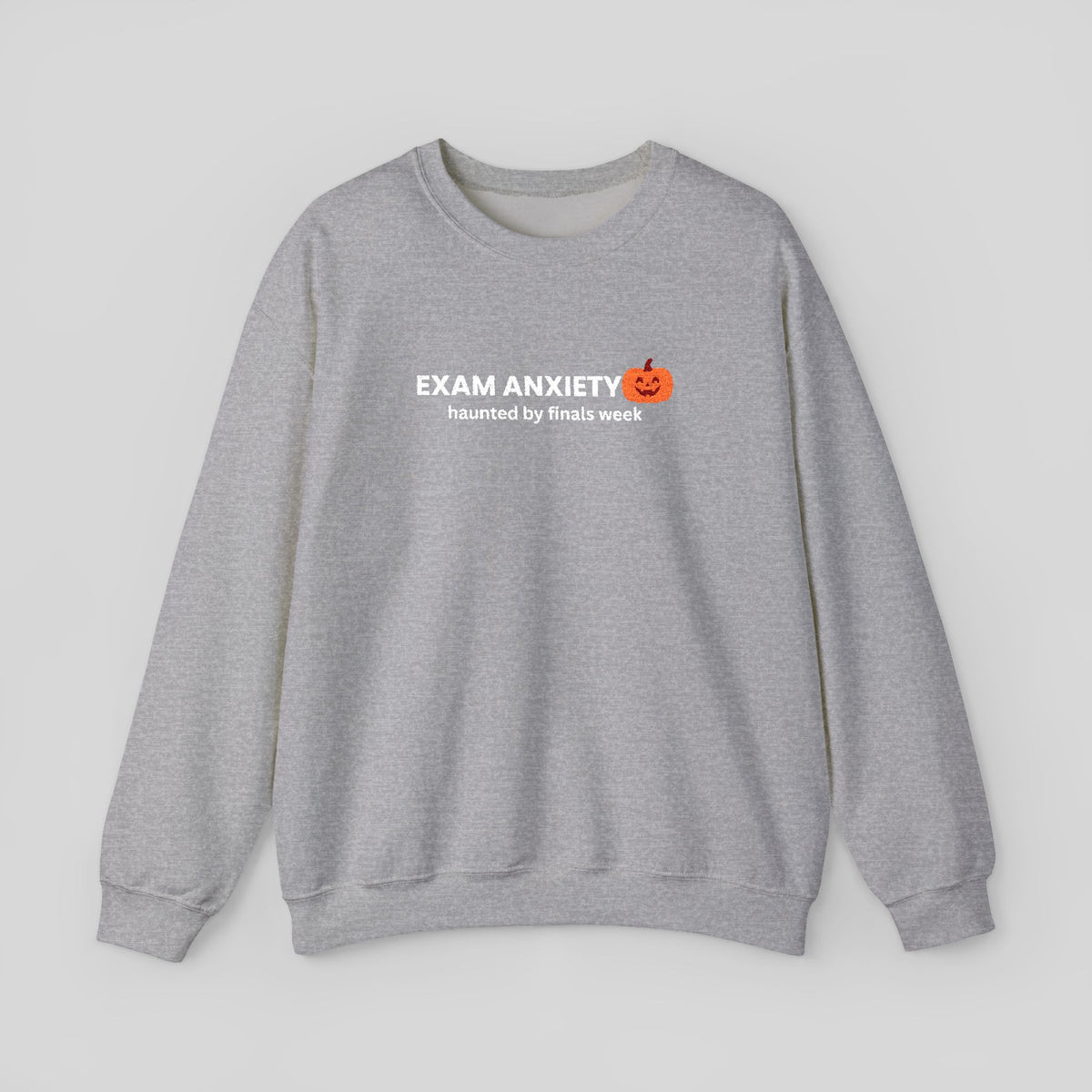 Exam Anxiety pumpkin graphic Sweatshirt | Halloween study humor