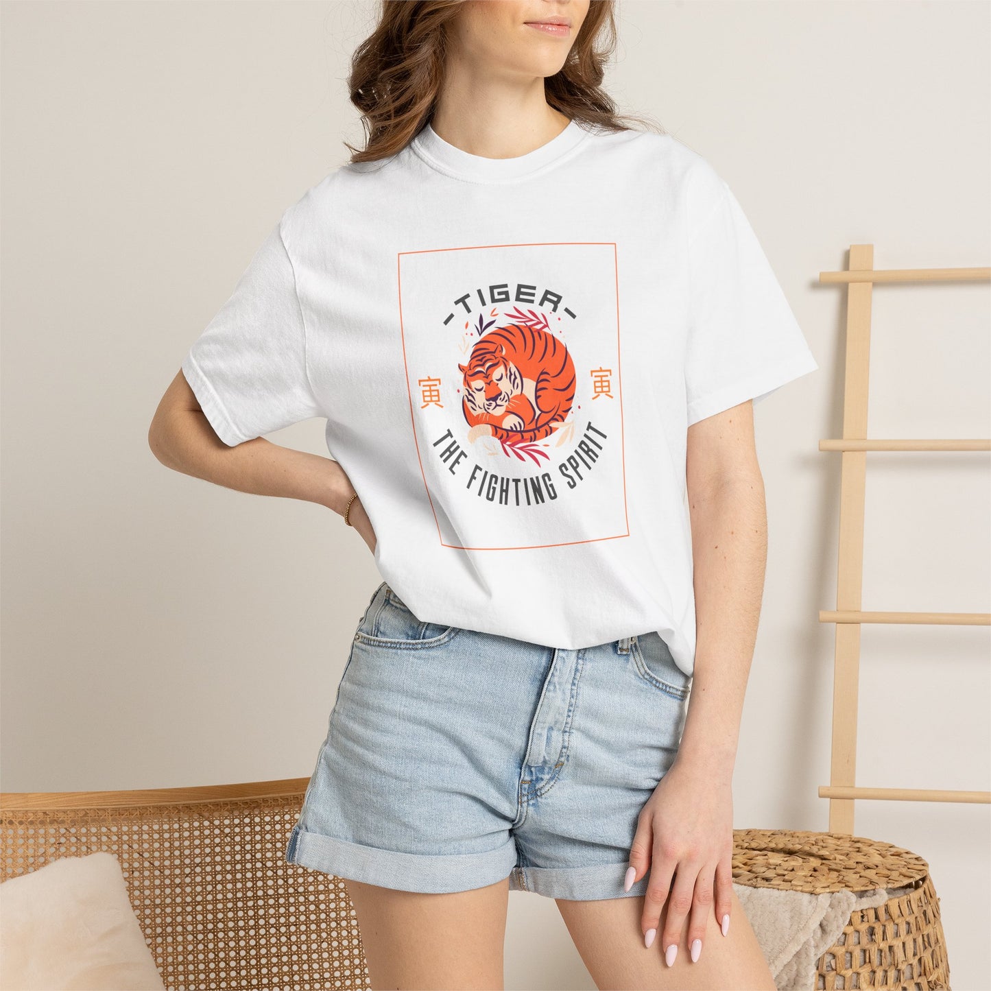 Vintage Japanese Tiger Graphic Tee Retro Tiger The Fighting Spirit Shirt Asian Art Aesthetic Top
