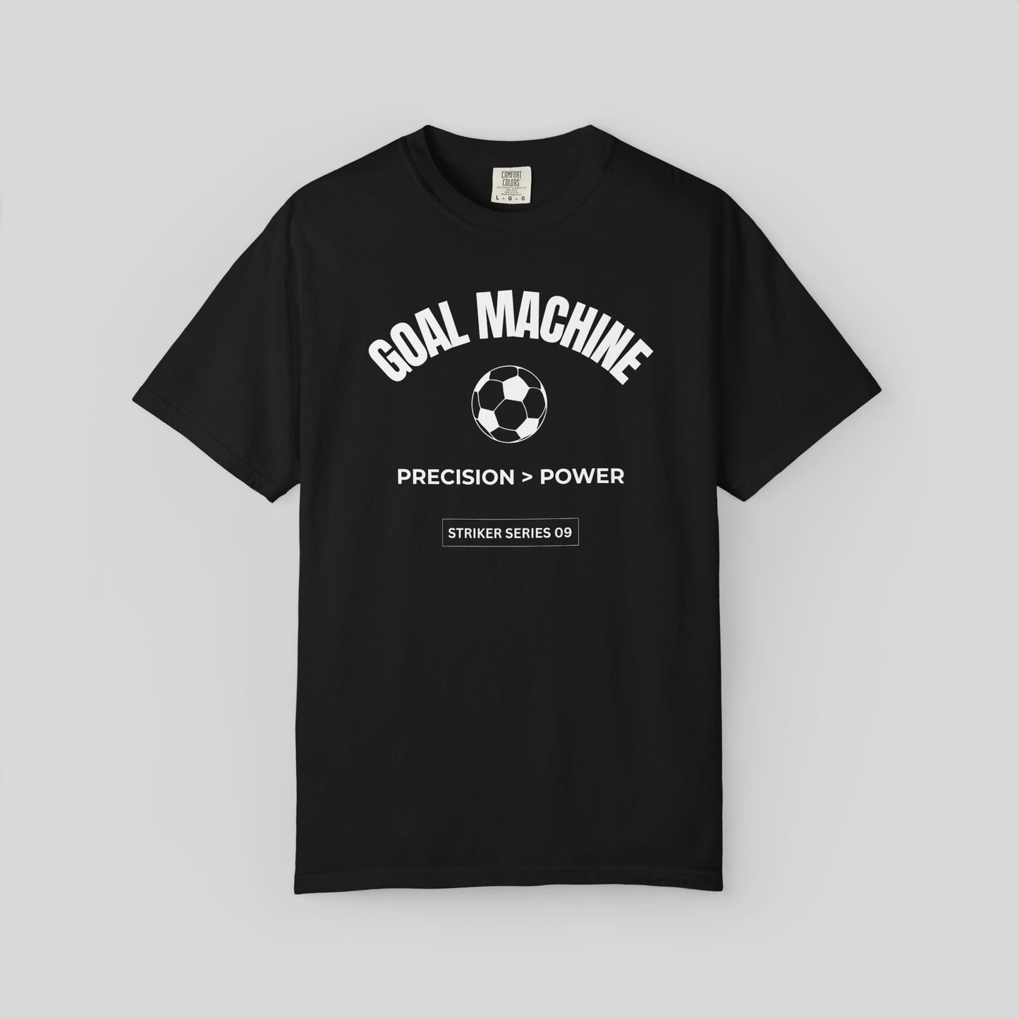 Goal Machine Soccer Shirt,Precision Over Power Soccer Tee,Striker Series Retro Varsity T-Shirt