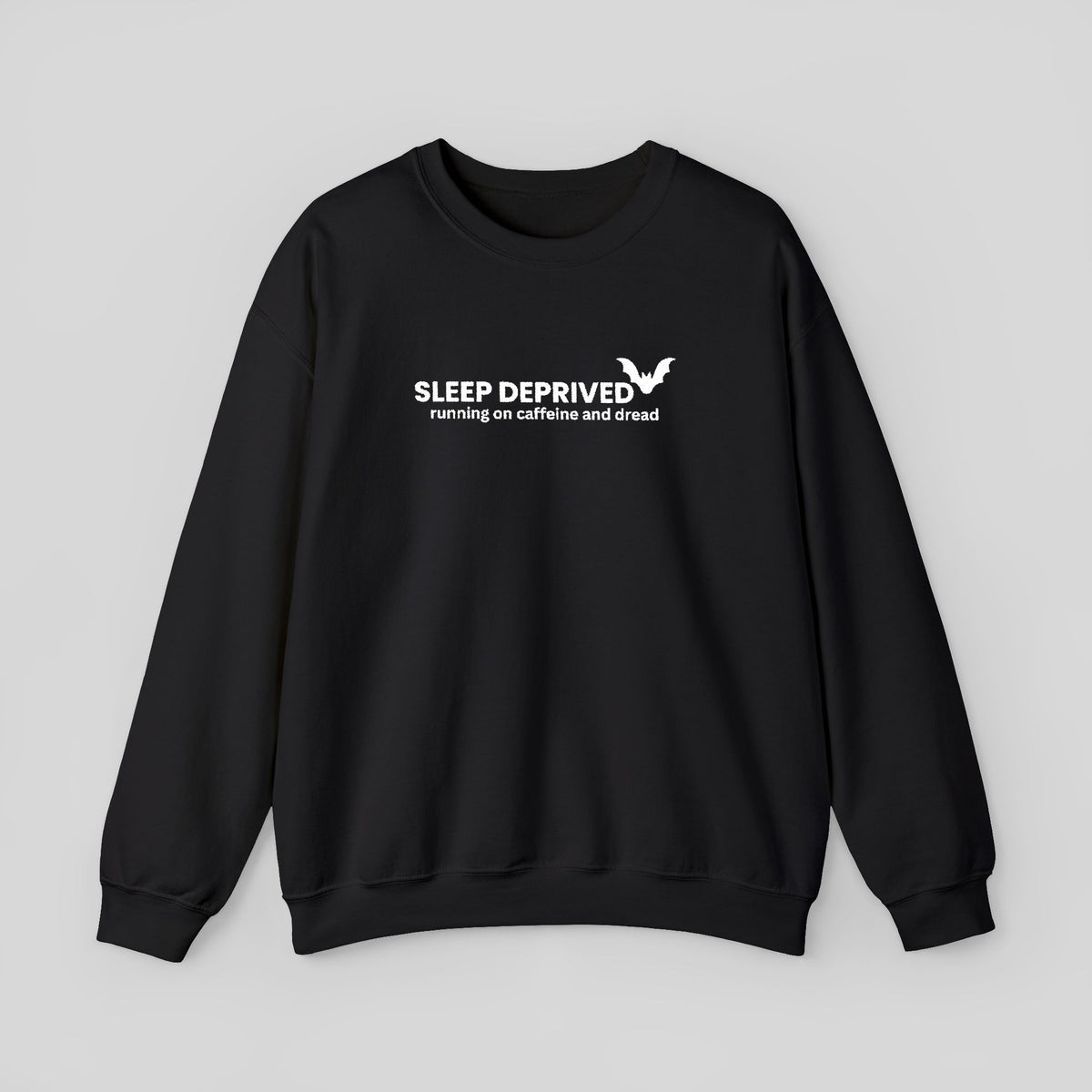 Sleep Deprived Bat sweatshirt | Cute Gothic Sleep Quote Crewneck