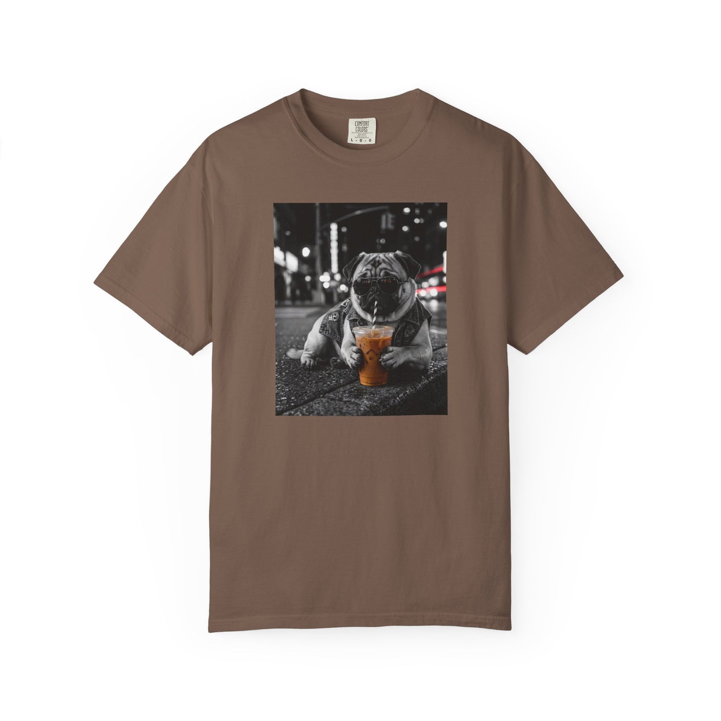 Funny Pug Iced Coffee Shirt Cute Pug Graphic Tee Dog Lover Gift Unisex Pet Meme T-Shirt Pug Mom Gift