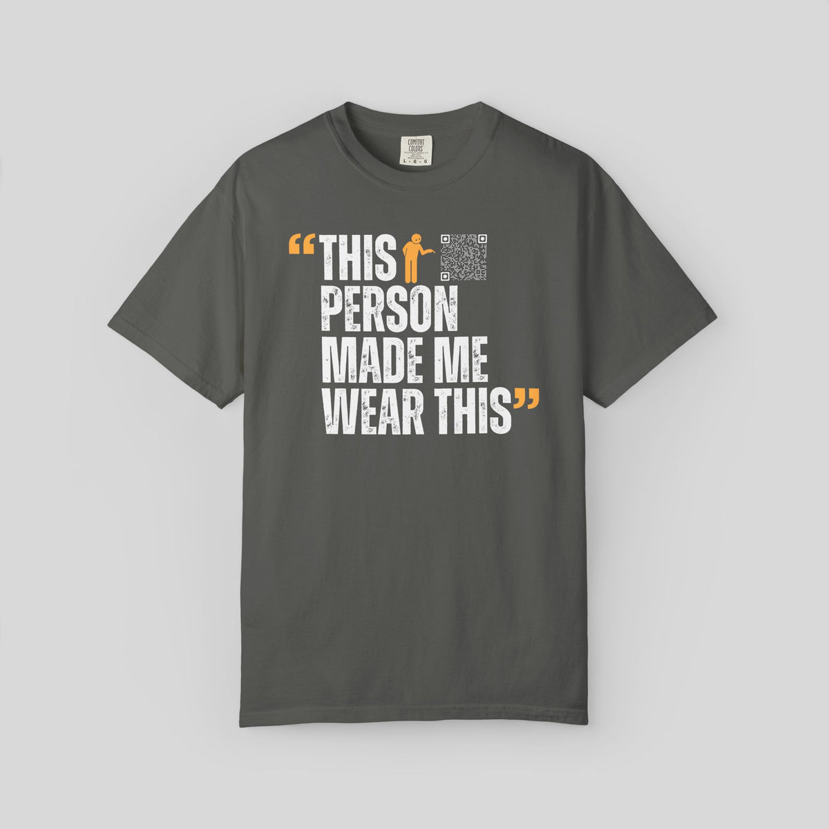 Custom Quote QR Code Shirt, Funny Stickman Meme Tee, Sarcastic Hidden Message T-Shirt, Personalized