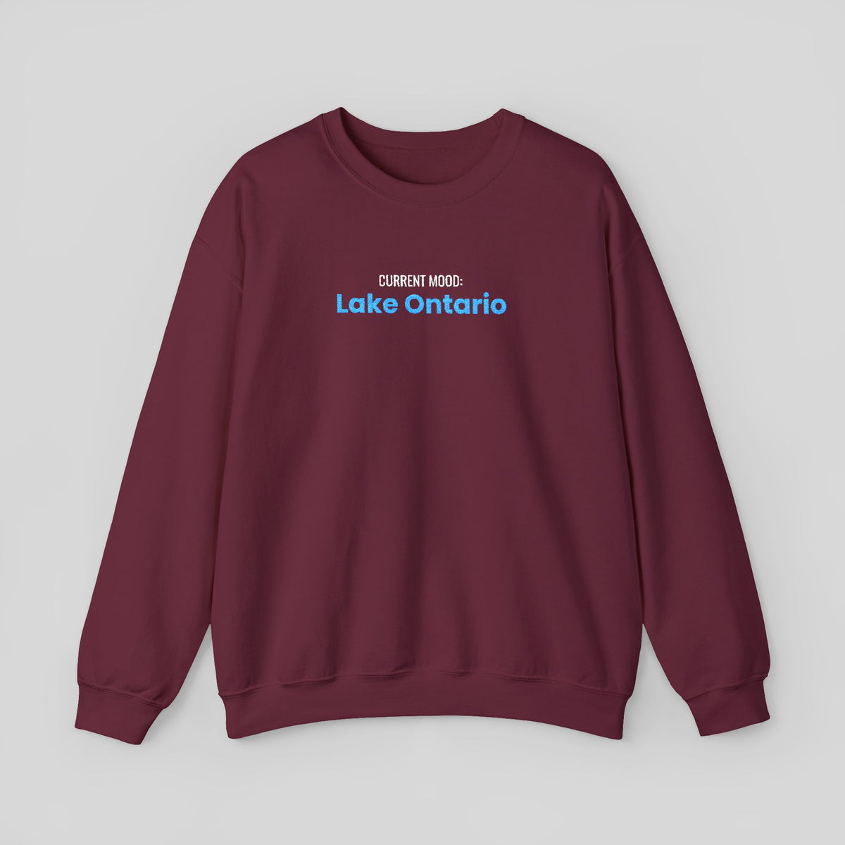 Lake Ontario text design Sweatshirt | minimalist blue type, Canadian lake