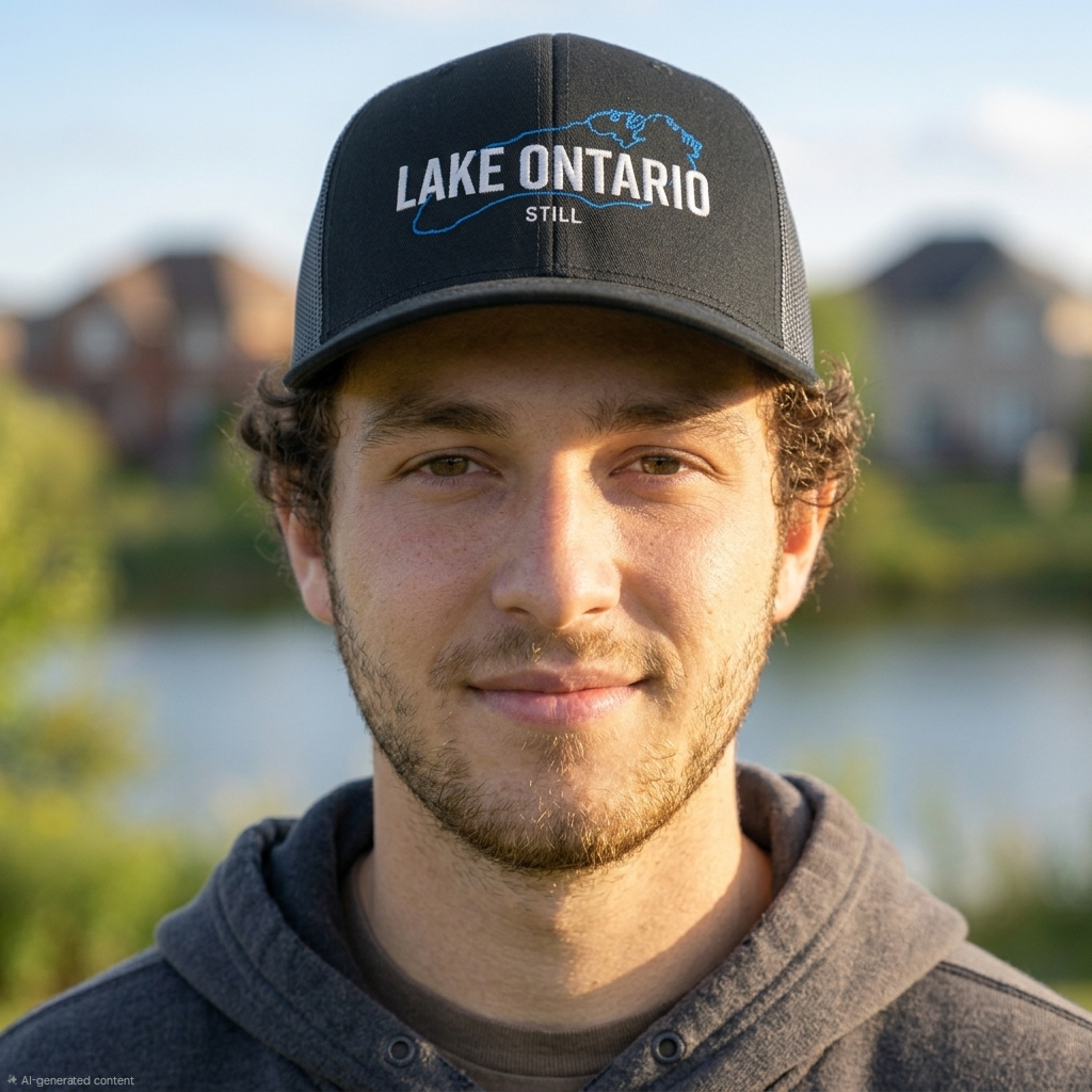 Lake Ontario Trucker Hat, Embroidered Lake Ontario Cap, Canadian Trucker Hat, Ontario Gift, Toronto Hat