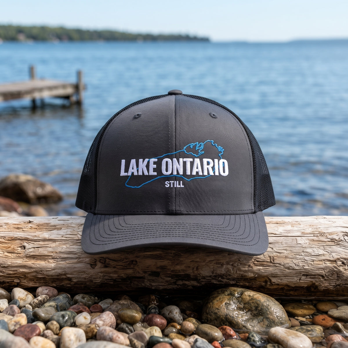 Lake Ontario Trucker Hat, Embroidered Lake Ontario Cap, Canadian Trucker Hat, Ontario Gift, Toronto Hat