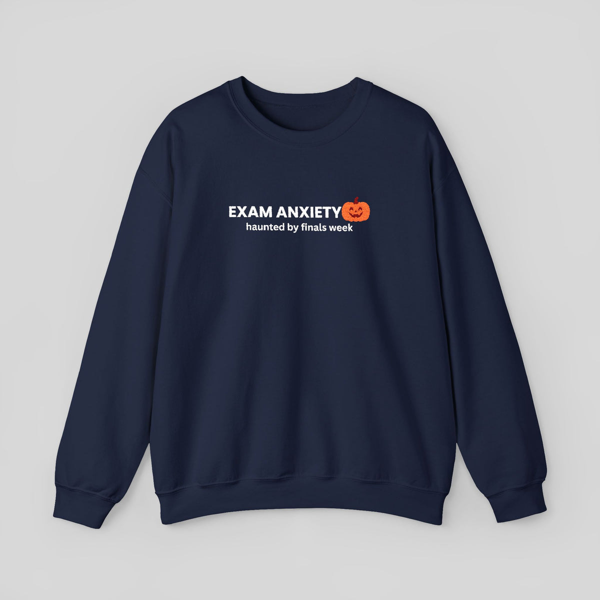 Exam Anxiety pumpkin graphic Sweatshirt | Halloween study humor