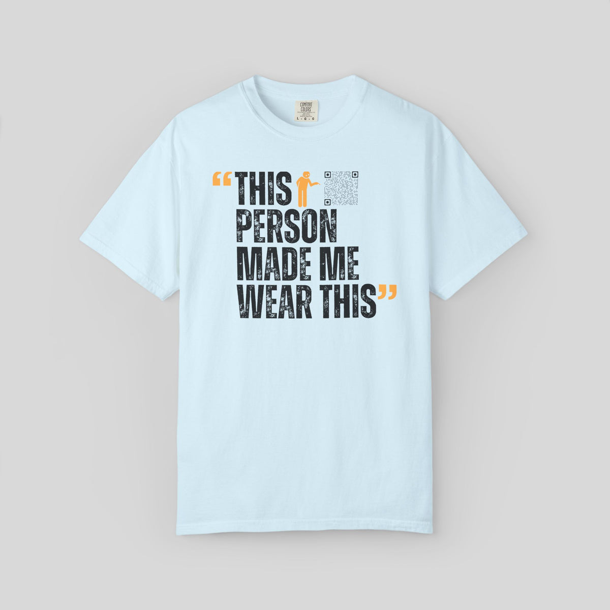 Custom Quote QR Code Shirt, Funny Stickman Meme Tee, Sarcastic Hidden Message T-Shirt, Personalized