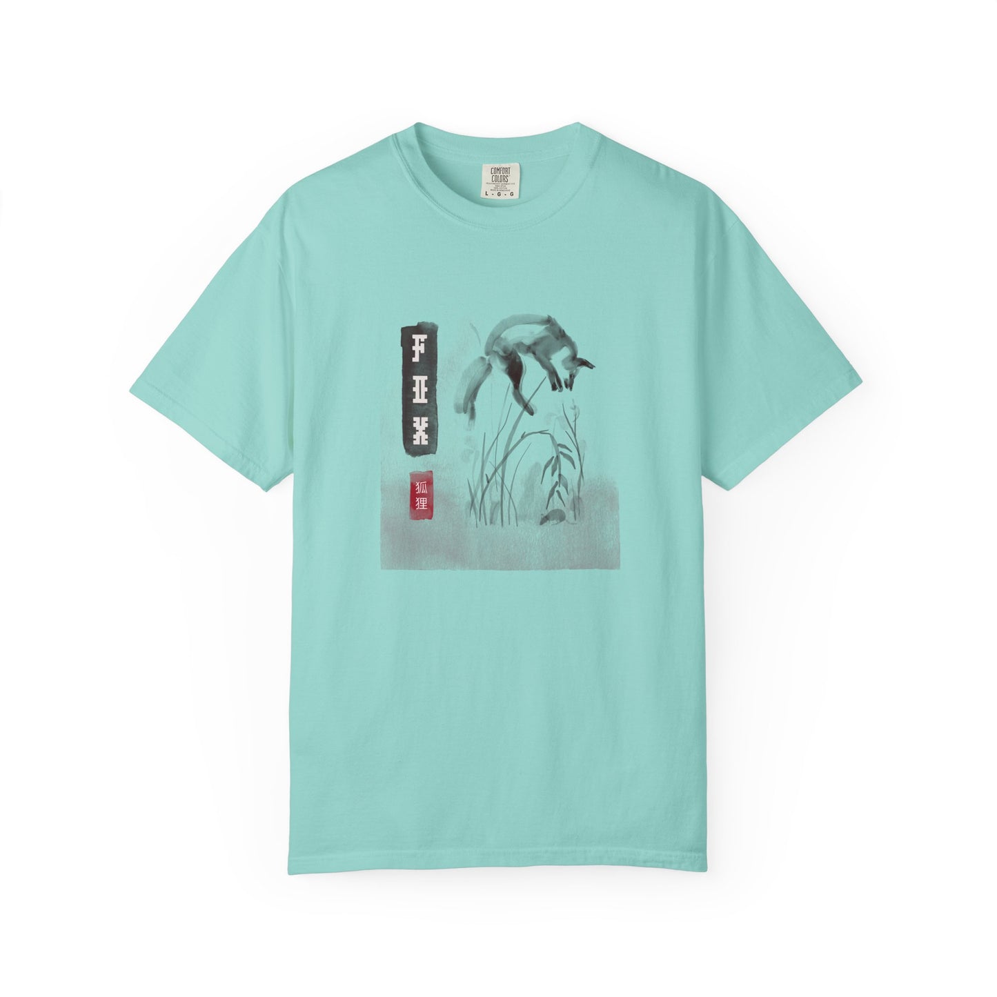 Japanese Ink Wash Fox Graphic T-Shirt Sumi-e Animal Art Tee Zen Aesthetic Wildlife Shirt Unisex