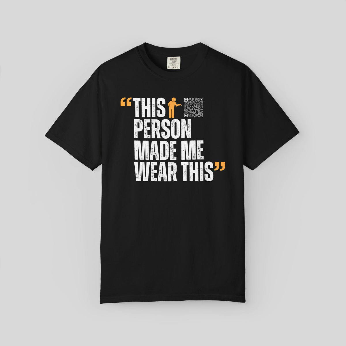Custom Quote QR Code Shirt, Funny Stickman Meme Tee, Sarcastic Hidden Message T-Shirt, Personalized