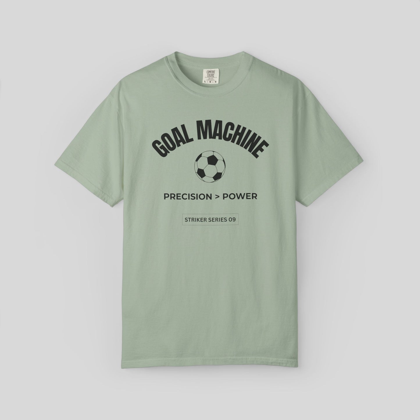 Goal Machine Soccer Shirt,Precision Over Power Soccer Tee,Striker Series Retro Varsity T-Shirt