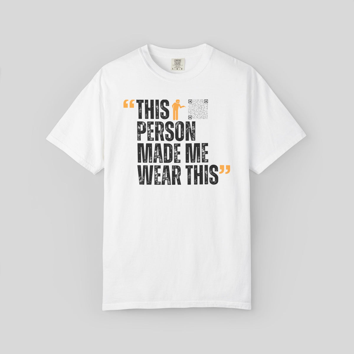 Custom Quote QR Code Shirt, Funny Stickman Meme Tee, Sarcastic Hidden Message T-Shirt, Personalized
