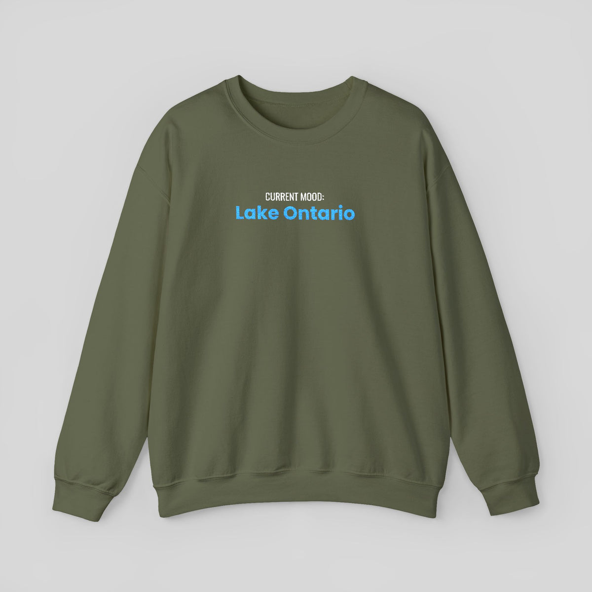 Lake Ontario text design Sweatshirt | minimalist blue type, Canadian lake