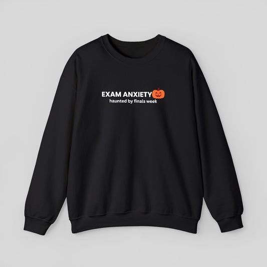 Exam Anxiety pumpkin graphic Sweatshirt | Halloween study humor