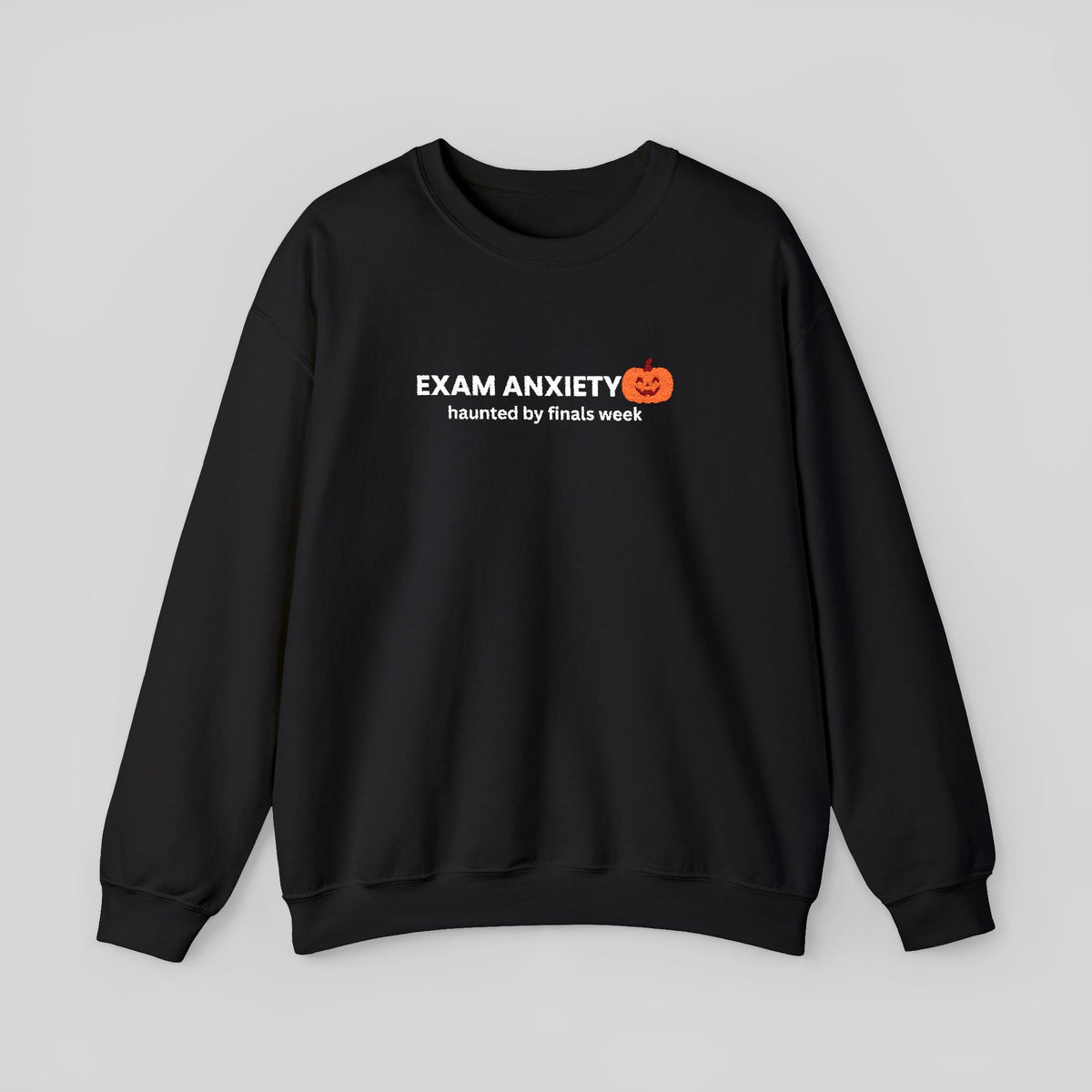 Exam Anxiety pumpkin graphic Sweatshirt | Halloween study humor