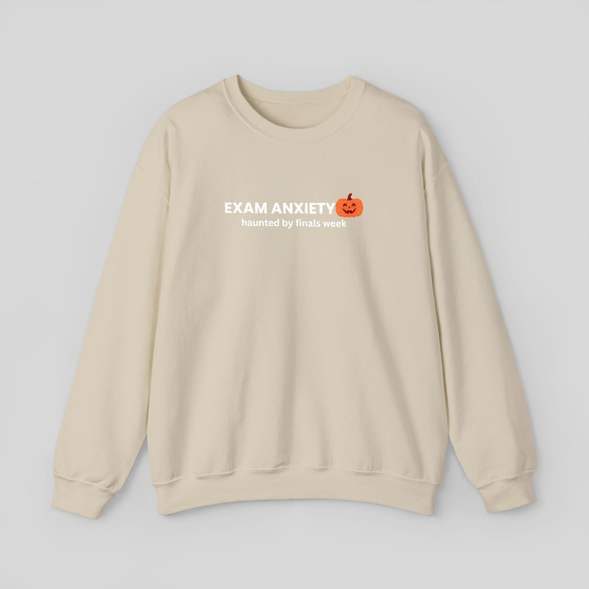 Exam Anxiety pumpkin graphic Sweatshirt | Halloween study humor